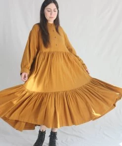 Black Crane Dresses Tent Dress Gold