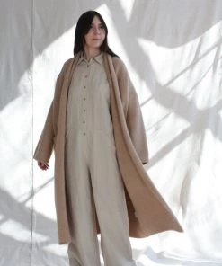 Lauren Manoogian Long Shawl Cardigan Buff Sweaters