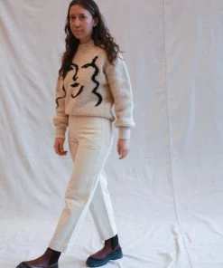 Micaela Greg Seamed Jean Cream Pants