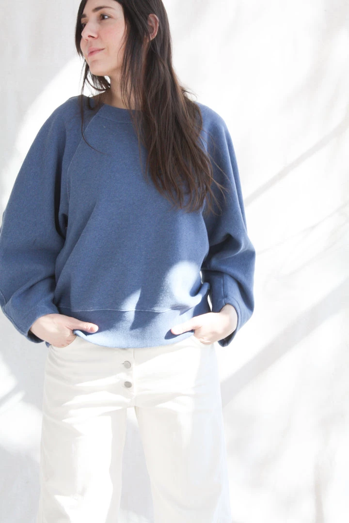 Mara Hoffman Blake Sweatshirt Blue 4 Mara Hoffman Blake Sweatshirt Blue