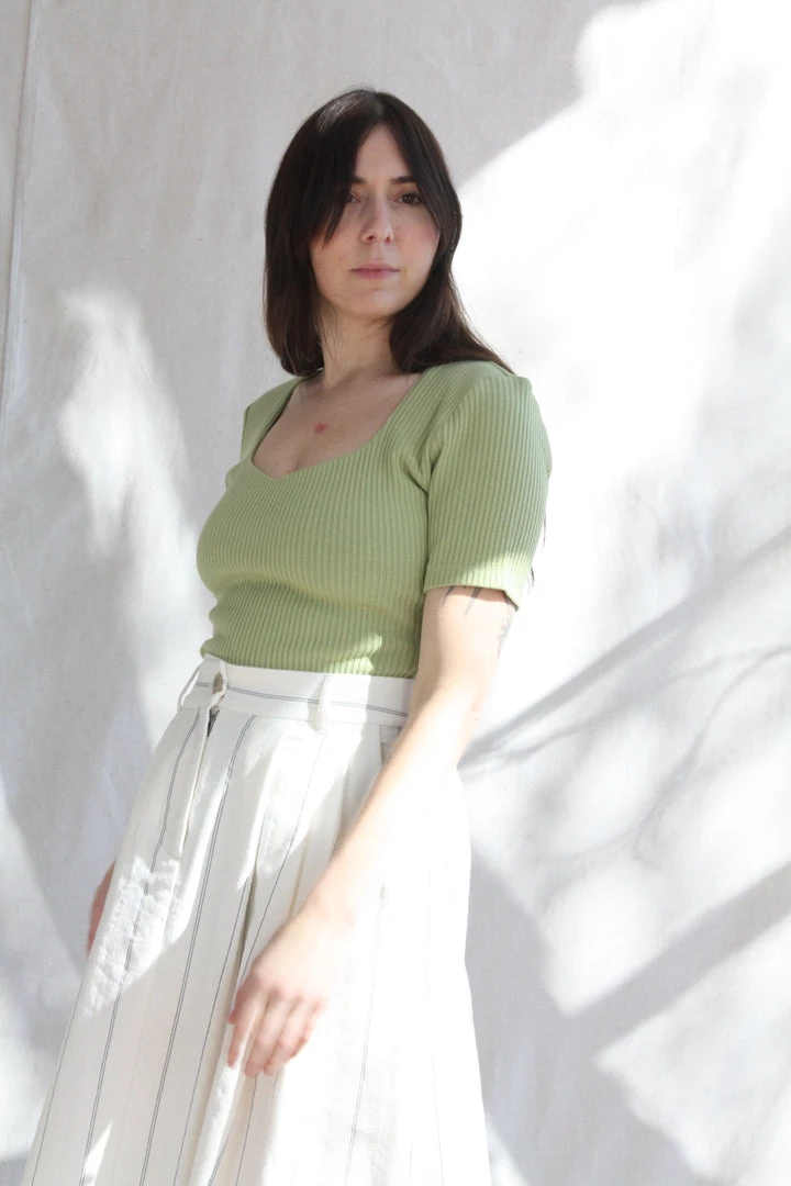 Mara Hoffman Bodysuits Marlowe Bodysuit Light Green 4 Mara Hoffman Bodysuits Marlowe Bodysuit Light Green