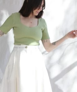 Mara Hoffman Bodysuits Marlowe Bodysuit Light Green 10 Mara Hoffman Bodysuits Marlowe Bodysuit Light Green