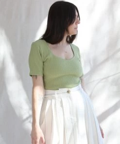 Mara Hoffman Bodysuits Marlowe Bodysuit Light Green