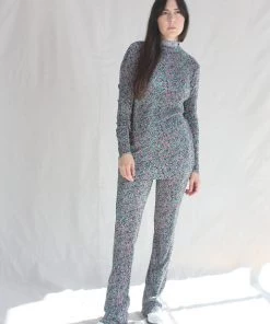 Nomia Long Flared Pants Black Multicolor