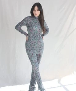 Nomia Long Flared Pants Black Multicolor