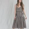 Caron Callahan New Arrivals Danya Dress Chocolate Plaid