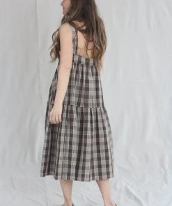 Caron Callahan New Arrivals Danya Dress Chocolate Plaid