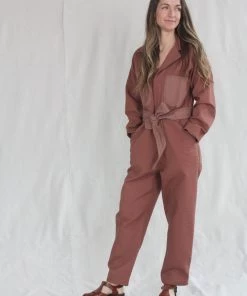 Caron Callahan Skillman Jumpsuit Clay