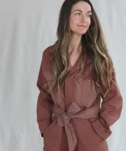 Caron Callahan Skillman Jumpsuit Clay