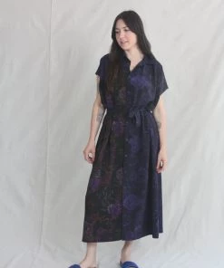 Anntian Asymetric Dress Panel Print B+C