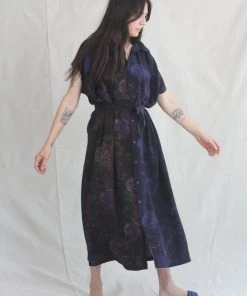 Anntian Asymetric Dress Panel Print B+C