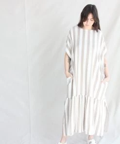 Black Crane Box Dress Wide Stripe New Arrivals