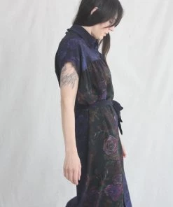 Anntian Asymetric Dress Panel Print B+C