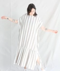 Black Crane Box Dress Wide Stripe New Arrivals