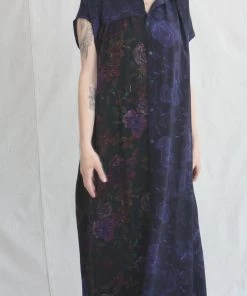 Anntian Asymetric Dress Panel Print B+C