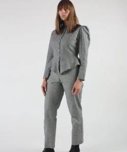 Town Clothes Rosa Blouse Onyx Houndstooth Shirts And Blouses