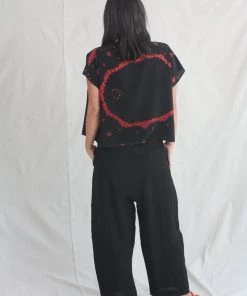 Anntian Wide Pant Black Crinkle