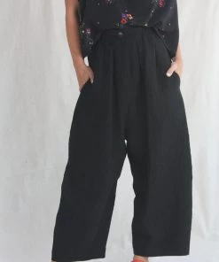 Anntian Wide Pant Black Crinkle
