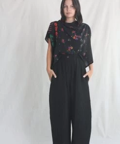 Anntian Wide Pant Black Crinkle