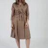 Black Crane Classy Wrap Dress/Coat Camel Dresses
