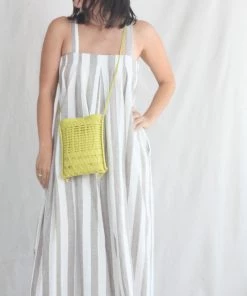 Hereu New Arrivals Trena Flat Square Crossbody Bag Lemon