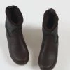 No.6 5" Pull On Shearling Boot On Mid Heel Espresso Aviator Shoes