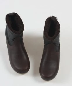 No.6 5" Pull On Shearling Boot On Mid Heel Espresso Aviator Shoes