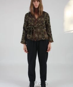 Black Crane Easy Pants Midnight Wool