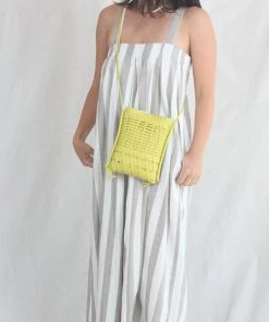 Hereu New Arrivals Trena Flat Square Crossbody Bag Lemon