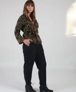 Black Crane Easy Pants Midnight Wool