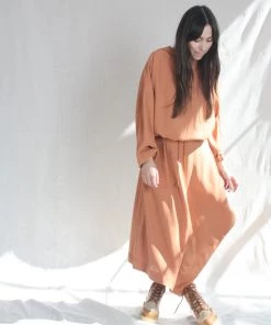 Nomia Skirts Asymmetrical Hem Skirt Paprika