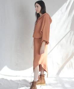 Nomia Skirts Asymmetrical Hem Skirt Paprika