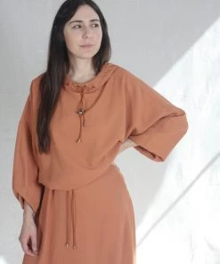 Nomia Shirts And Blouses Hooded Pullover Paprika