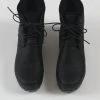 No.6 Shoes Lander Lace Up Shearling Boot On Mid Tread Double Black Aviator