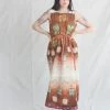 Anntian Deep Back Dress Panel Print M New Arrivals