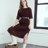 Rujuta Sheth Chelsea Pleated Dress Umber