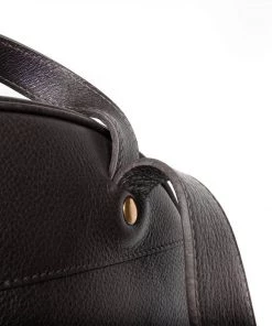 Lotuff Accessories Leather Zipper Backpack Black