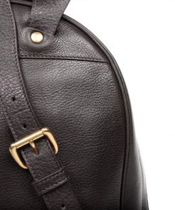 Lotuff Accessories Leather Zipper Backpack Black