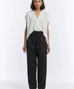 Miranda Bennett Pants Hadid Pant Black Linen