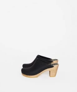 No.6 Old School Clog On High Heel Black