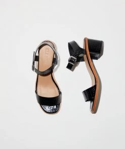 No.6 Palermo Sandal Black Croc Shoes