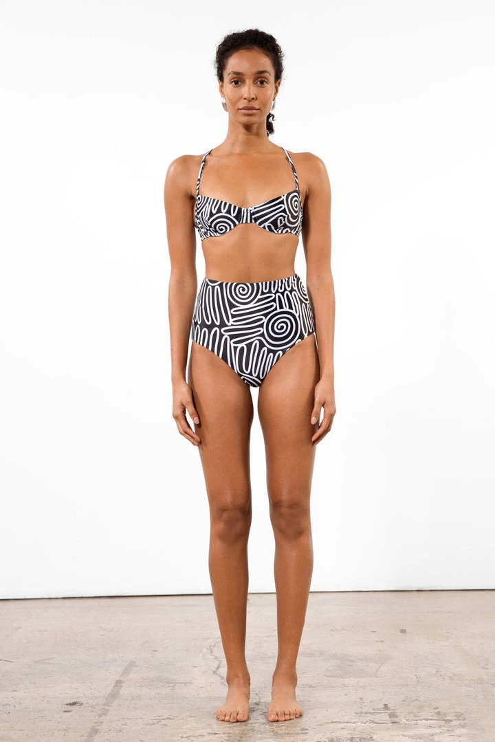 Mara Hoffman Mazyln Bikini Top Black And White 3 Mara Hoffman Mazyln Bikini Top Black And White