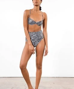 Mara Hoffman Mazyln Bikini Top Black And White