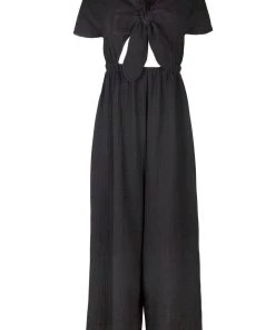 Wray Tie Front Jumpsuit Black Jumpsuits