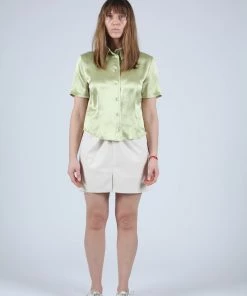 Nanushka Shirts And Blouses Clare Short Sleeve Lime