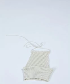 Giu Giu Shirts And Blouses Nonna Swim Halter Ivory Gold Glitter