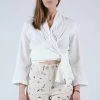 Wray Shirts And Blouses Long Sleeve Wrap Top White