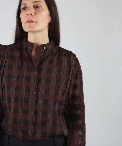 Rujuta Sheth Brooklyn Blouse Umber Shirts And Blouses