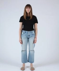 Moussy Genoa Cropped Straight Jean Denim