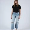 Moussy Genoa Cropped Straight Jean Denim